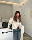 Patchwork Crop Jacket Varsity Women Autumn Winter Casual Oversized Y2k Fashion Baseball Coat