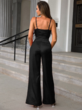 Nukty Summer Strapless Sexy Elegant Women Jumpsuit Tight-fitting Combinaisons Casual Suit Black Wrapped Chest One-Piece