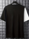 Nukty Men's casual Splicing and contrasting colors and comfortable round neck short sleeved T-shirt for summer
