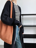Nukty Casual Loose Solid Color Cardigan Tops