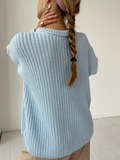 Nukty Knitted Loose Women Sweater Solid Casual Striped Long Sleeve Pullover Winter Embroidery Women's Turtleneck Sweaters Y2K