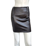 Shrimp Skin Summer New Short Skirt A- Line Imitation Leather Skirt Skirt Zipper Women's Skirt Hip Skirt One-Step Skirt