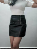 Shrimp Skin Summer New Short Skirt A- Line Imitation Leather Skirt Skirt Zipper Women's Skirt Hip Skirt One-Step Skirt