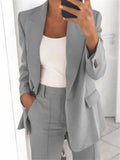 Nukty New Women Autumn Blazer Jacket Fashion Basic Blazer Casual Solid Button Long Sleeve Work Suit Coat Office Lady Elegant Blazers