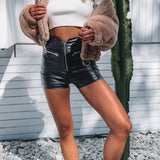 Casual Pu Shorts Women's Summer Sexy Women's Pants Women's Short Leather Pants