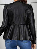 Nukty Long Sleeves Loose Split-Joint Zipper Round-Neck Jackets Outerwear