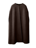 Nukty Simple Sleeveless Solid Color Round-Neck Cape Outerwear
