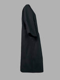 Nukty Long Sleeves Loose Solid Color Collarless Woolen Coat