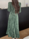 Nukty party look inspos Elegant and Chic Women Fashion New Party Dress Long Sleeve Slim Casual Solid Birthday A-Line Robe Female One Pieces Vestidos New