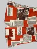 Nukty Long Sleeves Loose Buttoned Newspaper Print Pockets Split-Joint Notched Collar Blazer Outerwear
