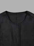 Nukty Long Sleeves Loose Solid Color Collarless Woolen Coat