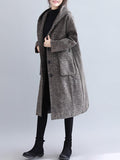 Nukty Loose Plaid Woolen Hood Coat