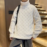 Nukty Winter Turtleneck Sweater Men Knitted Thick Warm Pullover Mens Warm Solid Color Loose Casual Sweaters Male Daily Clothing  5XL