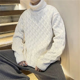 Nukty Winter Turtleneck Sweater Men Knitted Thick Warm Pullover Mens Warm Solid Color Loose Casual Sweaters Male Daily Clothing  5XL