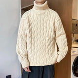 Nukty Winter Turtleneck Sweater Men Knitted Thick Warm Pullover Mens Warm Solid Color Loose Casual Sweaters Male Daily Clothing  5XL