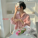 Nukty Shirts Women Office Lady Formal All-match Tunic Tops Harajuku Solid Simple Clothing Trendy Korean Daily Breathable College Sweet
