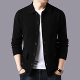 Nukty High Quality Cardigan Men Knitting Sweaterscoat Autumn Winter Casual Sweater Jackets Solid Turn Down Collar Knitted Cardigan Man