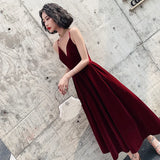 Nukty Short Evening Dress A Line velvet Girls Party Dress Vintage Prom Gowns