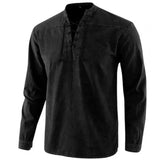 Nukty Men Knight Medieval Tunic Vintage Lace Up Renaissance Roman Shirts Halloween Costume for Adult Viking Pirate Cosplay for Dating