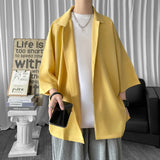 Nukty Solid Color Oversized Men's Shirts Harajuku Men Casual Half Sleeve Shirt Tops Cool Summer Streetwear Man Blouse 6 Colors
