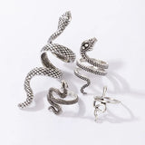 Nukty Vintage Snake Animal Rings for Women Gothic Silver Color Geometry Metal Alloy Finger Various Ring Sets Jewelry Wholesale