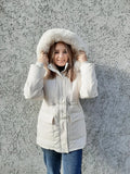 Nukty Cotton Padded Fur Parka New Big Fur Collar Down Winter Jacket Women Thick Warm Parkas Female Outerwear