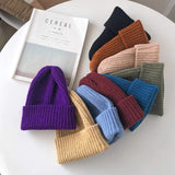 Nukty New Candy Colors Winter Hat Women Knitted Hat Warm Soft Trendy Hat Kpop Style Wool Beanie Elegant All-match Hat
