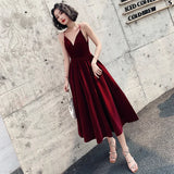 Nukty Short Evening Dress A Line velvet Girls Party Dress Vintage Prom Gowns