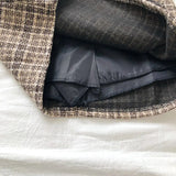 Nukty Korean Irregular Lady Skirt Female Autumn Sweet High Waist A-line Mini Skirt Belt Vintage Casual Women Plaid Skirt Sashes