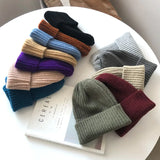Nukty New Candy Colors Winter Hat Women Knitted Hat Warm Soft Trendy Hat Kpop Style Wool Beanie Elegant All-match Hat