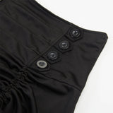 Nukty Women's Gothic Halloween Skirts Lace Drawstring Patchwork Skirt Party Dress Gothic Clothes Pleated Skirt Jupe Longue Femme