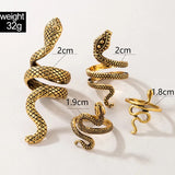 Nukty Vintage Snake Animal Rings for Women Gothic Silver Color Geometry Metal Alloy Finger Various Ring Sets Jewelry Wholesale