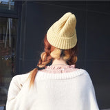 Nukty New Candy Colors Winter Hat Women Knitted Hat Warm Soft Trendy Hat Kpop Style Wool Beanie Elegant All-match Hat