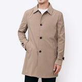 Nukty Spring Autumn Men Long Coat Windbreaker Casual Loose Design Solid Color Trench Men Fashion Korean Style Mens Jackets Outerwear
