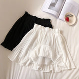 Chiffon Summer Shorts Skirt Women Fashion Elastic Waist Pleated Mini Skirt Casual Beach Faldas Saias