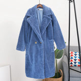 Nukty Winter Thick Warm Solid Teddy Coat Women High Street Oversized Pink Faux Lamb Fur Coat Ladies Long Faux Fur Jacket