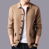 Nukty High Quality Cardigan Men Knitting Sweaterscoat Autumn Winter Casual Sweater Jackets Solid Turn Down Collar Knitted Cardigan Man