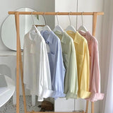 Nukty Shirts Women Office Lady Formal All-match Tunic Tops Harajuku Solid Simple Clothing Trendy Korean Daily Breathable College Sweet