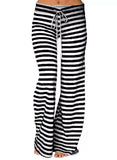 Nukty Print Sleep Bottom Women Cotton Long Pant Home Pajamas Soft Slip Summer Pants Drawstring Big Size Sexy Stripe Casual Big Size