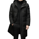 Nukty New Winter White Duck Down Jackets Men Hooded Long Winter Coat Men Thick Warm Fashion Down Coat Mens Brand Parka Plus Size 5XL
