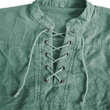 Nukty Men Knight Medieval Tunic Vintage Lace Up Renaissance Roman Shirts Halloween Costume for Adult Viking Pirate Cosplay for Dating