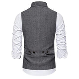 Nukty Vest Men Double Breasted Suit Vests Men Mens Sleeveless Suit Vest Waistcoat Vintage Formal Blazers Waistcoat for Wedding chaleco