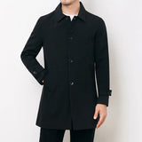 Nukty Spring Autumn Men Long Coat Windbreaker Casual Loose Design Solid Color Trench Men Fashion Korean Style Mens Jackets Outerwear