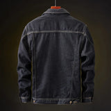 Nukty Winter Men Denim Jackets Thick Outerwear Coats Mens Warm Fleece Denim Jacket Black Casual Mens Coat Cotton Jacket Mens Clothing