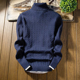 Purpdrank Winter High Neck Thick Warm Sweater Men Turtleneck Brand Mens Sweaters Slim Fit Pullover Men Knitwear Male Double Collar