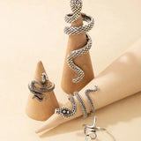 Nukty Vintage Snake Animal Rings for Women Gothic Silver Color Geometry Metal Alloy Finger Various Ring Sets Jewelry Wholesale