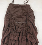 Nukty Women Sexy Gothic Steampunk Victorian Corset Skirt Ruffled Burlesque Asymmetrical Skirt