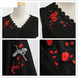 Nukty M-4XL Women Retro Dress Vintage 50s 60s Rockabilly Swing Party Dress Female Elegant Embroidered Vestidos