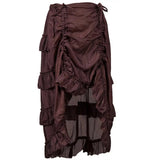 Nukty Women Sexy Gothic Steampunk Victorian Corset Skirt Ruffled Burlesque Asymmetrical Skirt