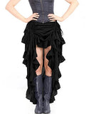 Nukty Women Sexy Gothic Steampunk Victorian Corset Skirt Ruffled Burlesque Asymmetrical Skirt